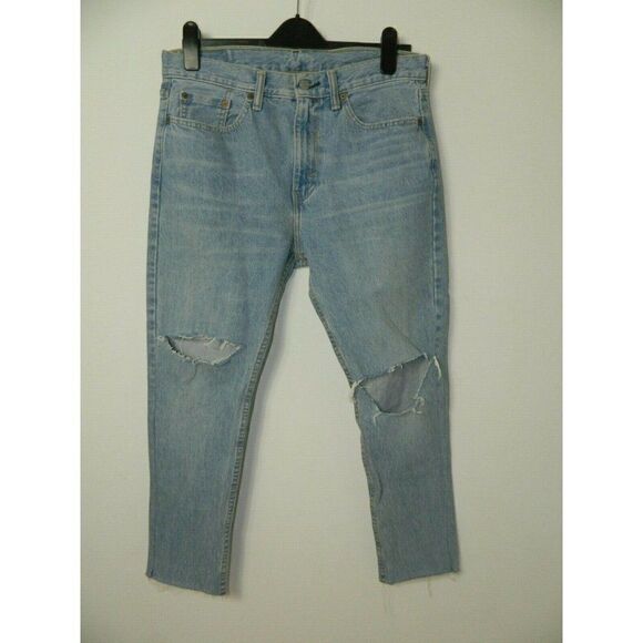 Levi's 510 Jeans Light Wash Distressed Frayed Hem Jeans Size W 32 L 30 - Picture 8 of 11